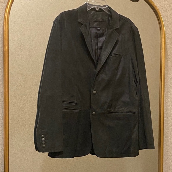 John Varvatos Collection 100% Goat Suede Jacket Black Size L - Picture 1 of 10